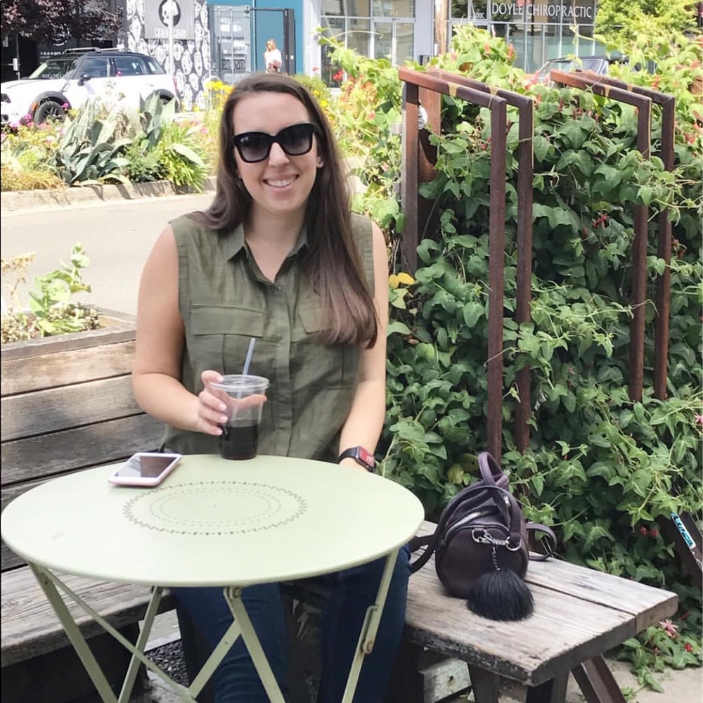 Helmut Lang Olive Green Button Up Sleeveless Top